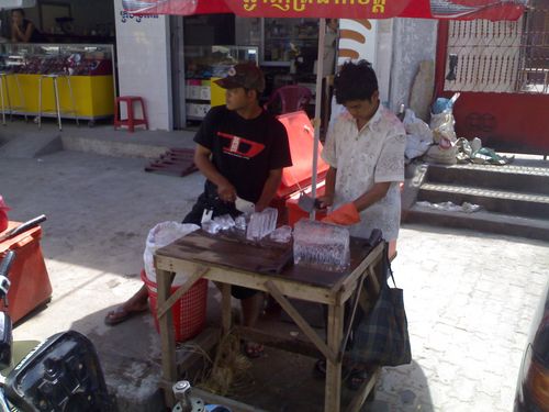 Cambodia Making Ice Cubes